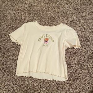 Cream Graphic Tee - Fries Before Guys